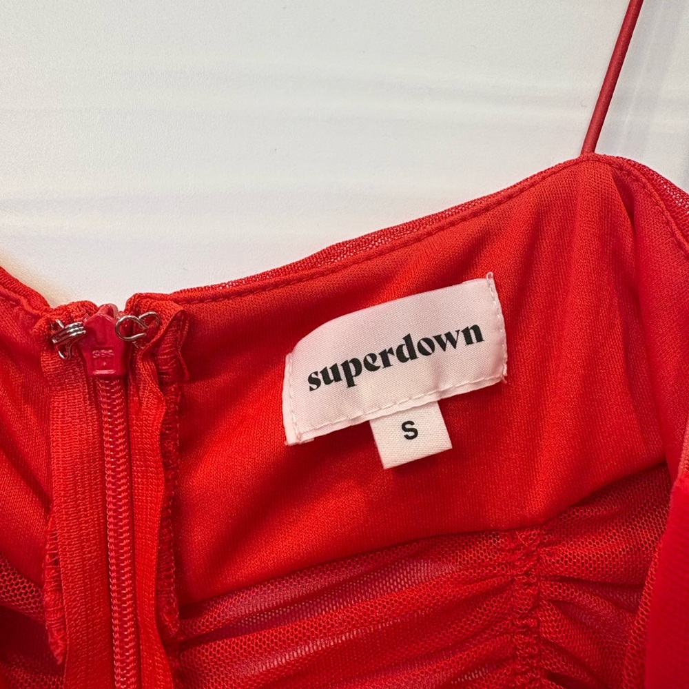 Superdown Red Ruched Bodycon Mini Dress - Picture 5 of 6